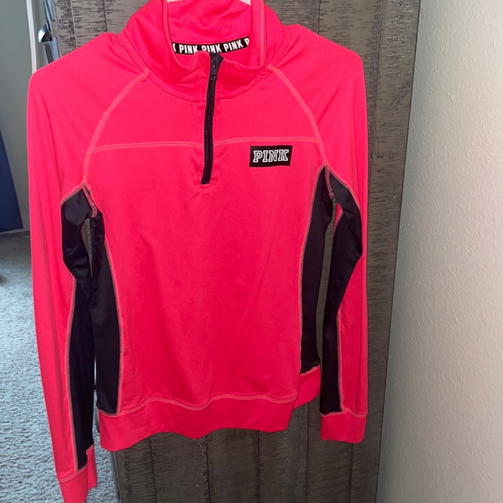 Hot pink quarter zip.